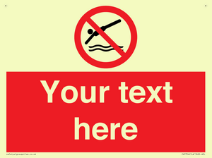 Custom prohibition no diving